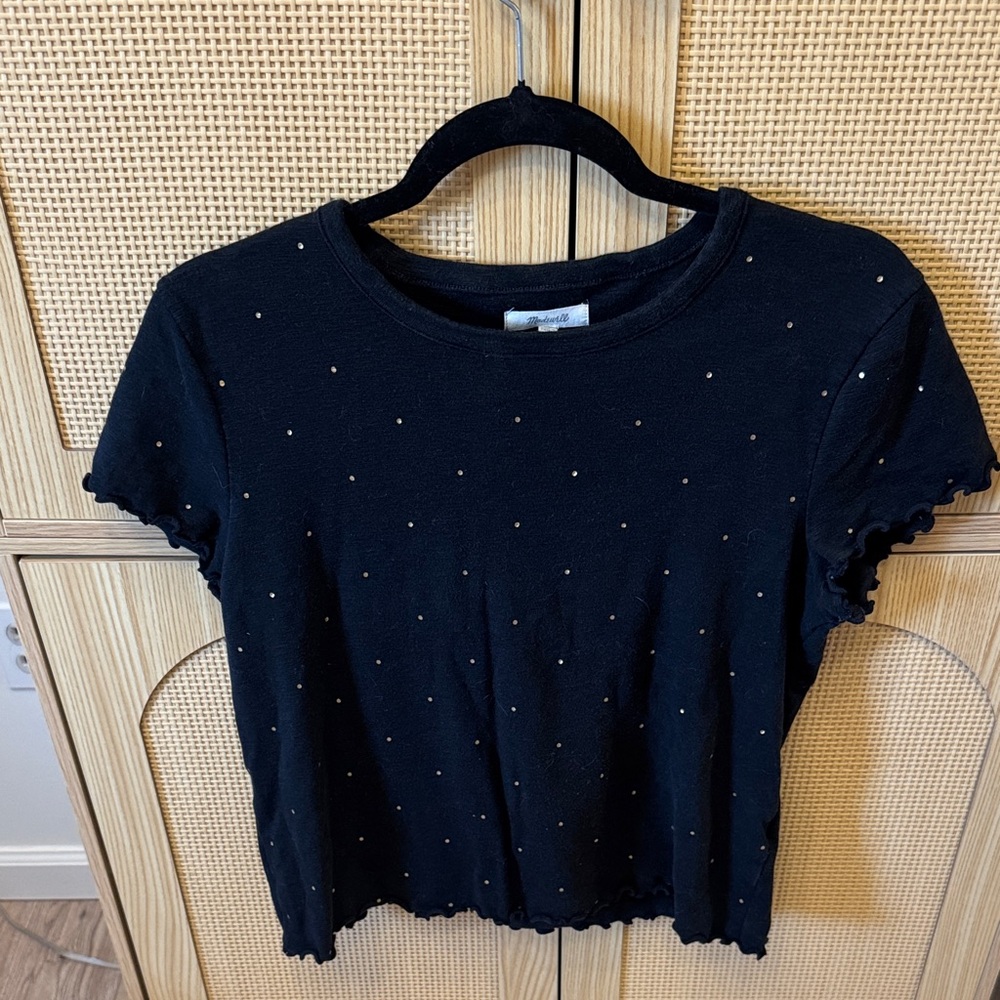 Madewell Black Studded Short Sleeve Tee